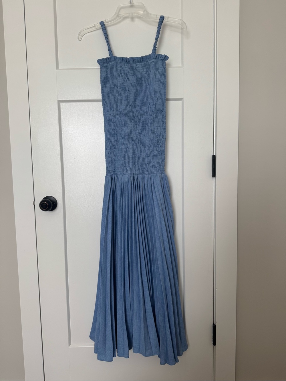 Delfi collective pleated smocked Blue Maxi Dress